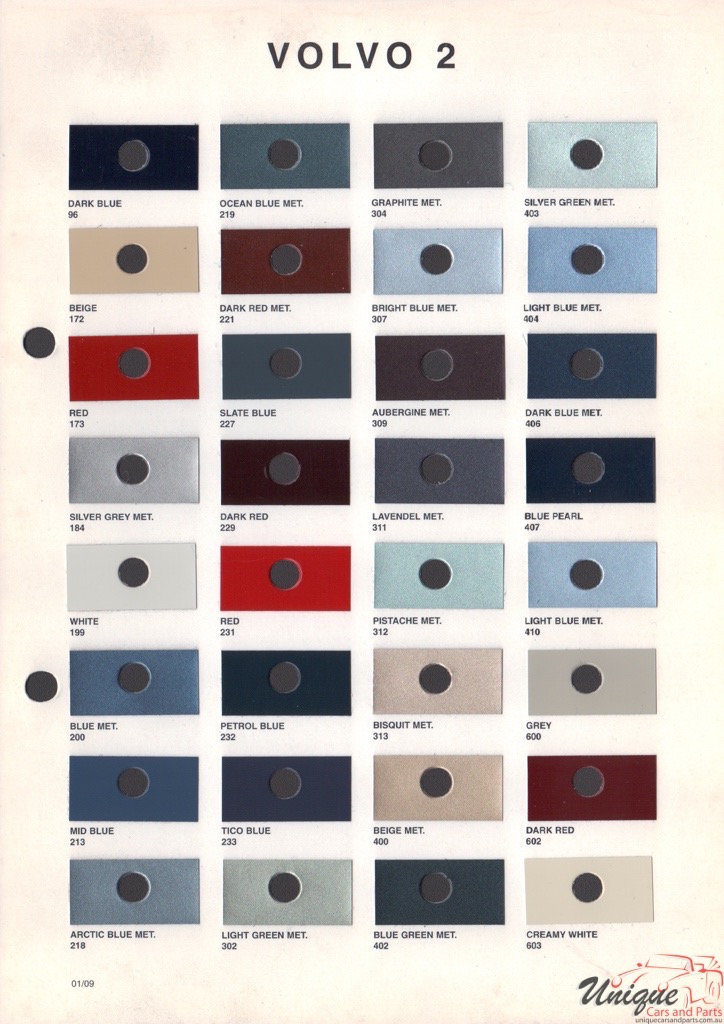 1995 - 2002 Volvo Paint Charts Octoral 2